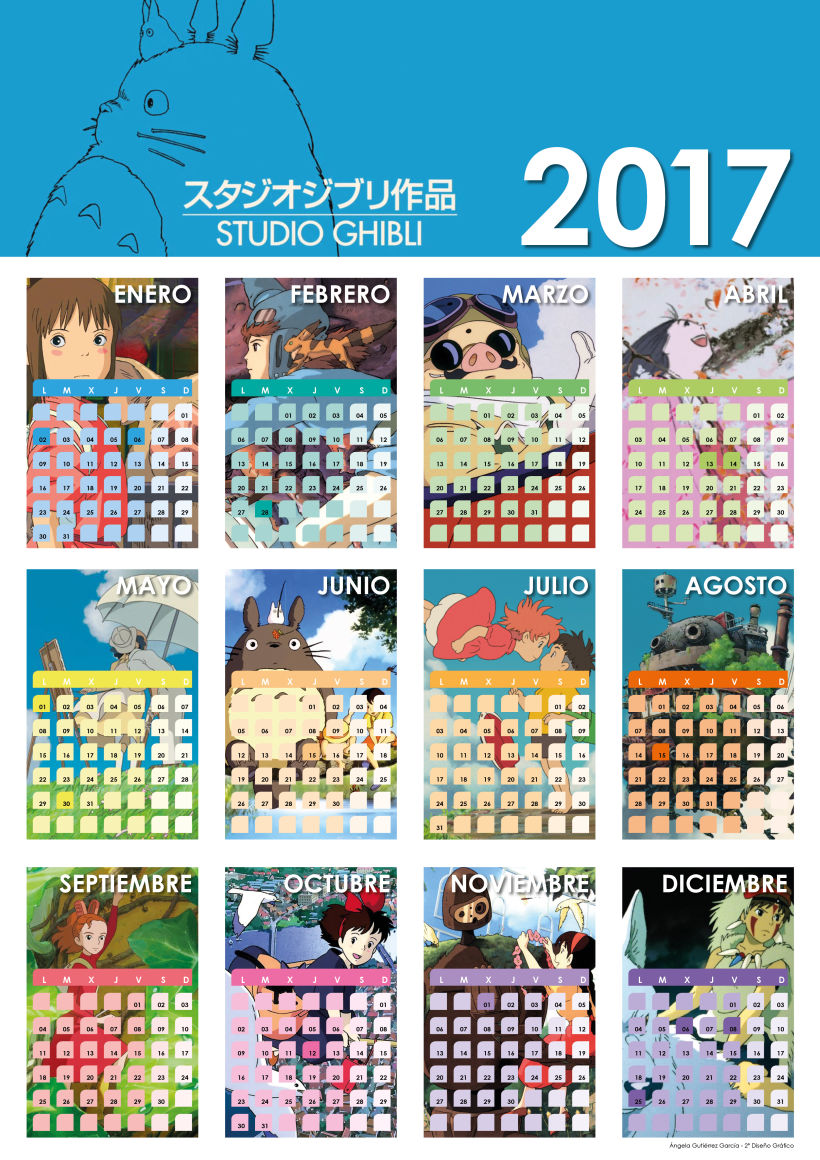 Calendario 2017 Studio Ghibli -1