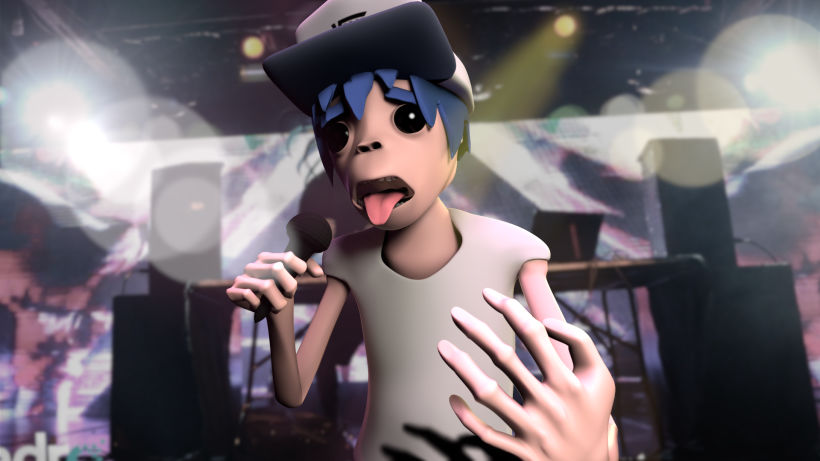 Gorillaz Singer: Modeling, texture and composition -1