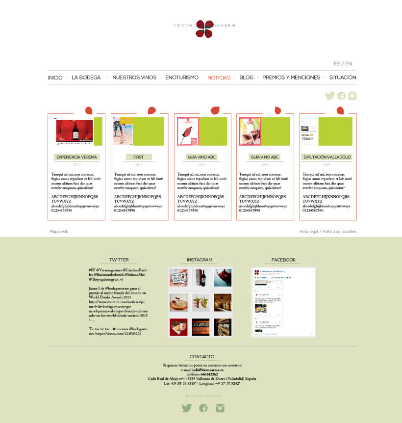 Diseño gráfico web bodegas Carme, Vitivinícola de Valbuena 3