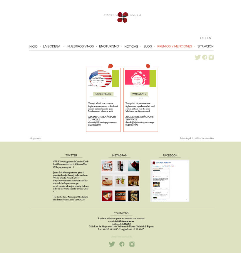 Diseño gráfico web bodegas Carme, Vitivinícola de Valbuena 5