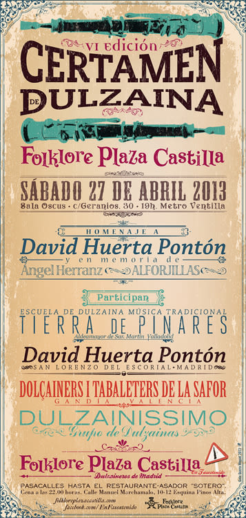 Carteles Certamen de dulzaina y tambor Folklore Plaza Castilla 5