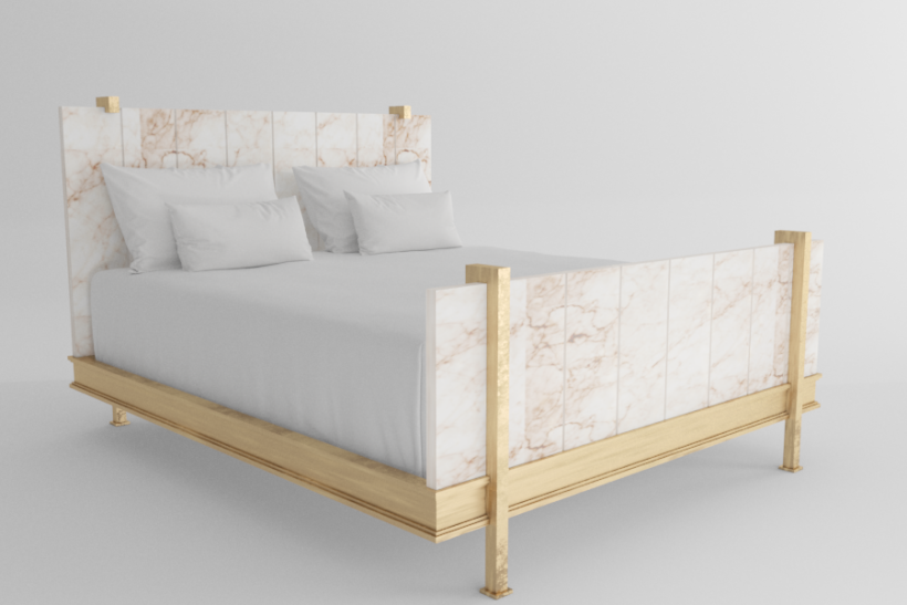 Versión de cama con placas de alabastro del diseñador Marc du Plantier -1