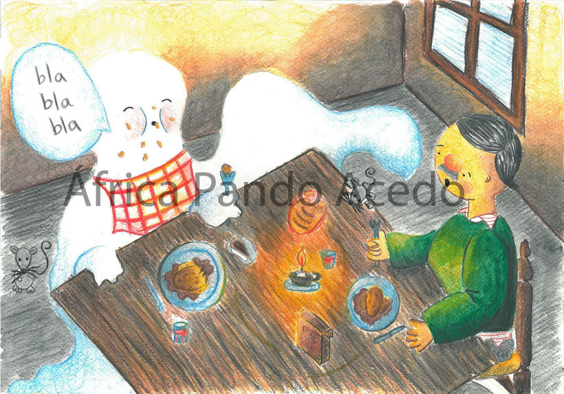 Ilustracion para "Fantasmagoría" Lewis Carrol.Curso, Ilustraciones para publicaciones Infantiles 2
