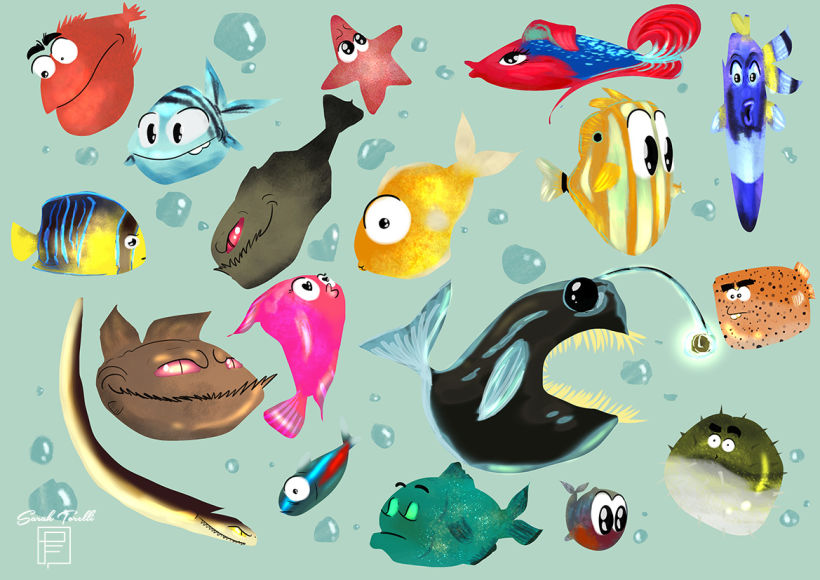 Character Design: colorfull fish -1