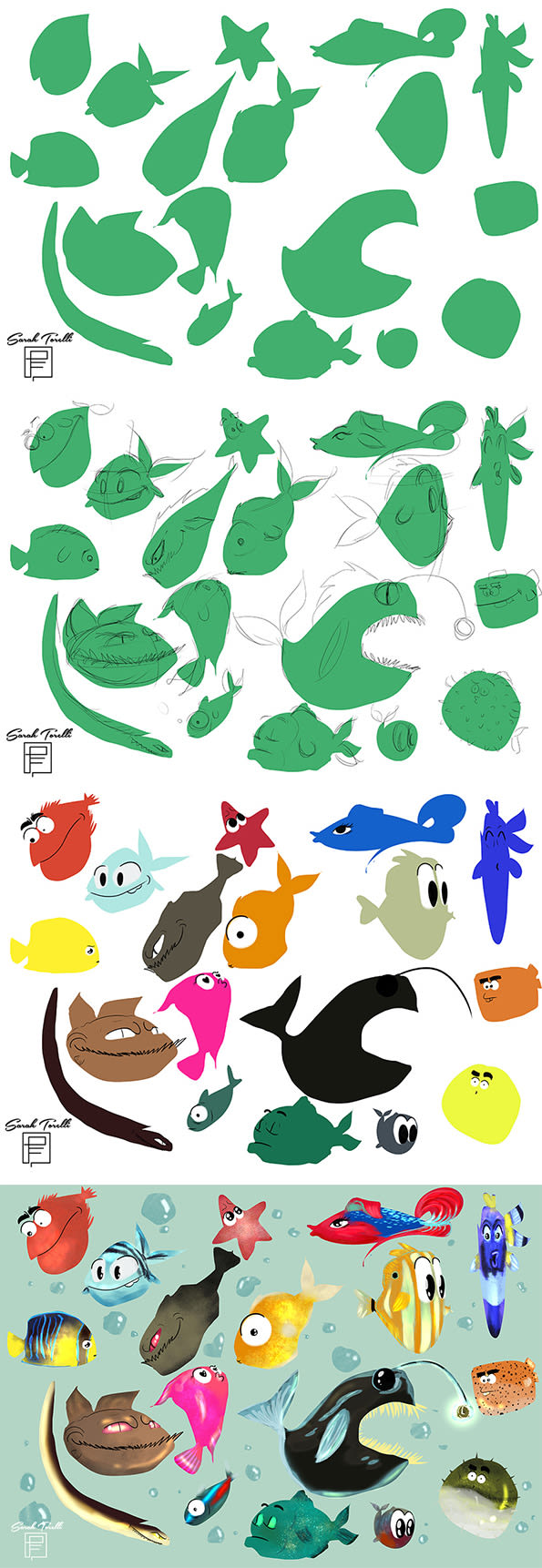 Character Design: colorfull fish 0