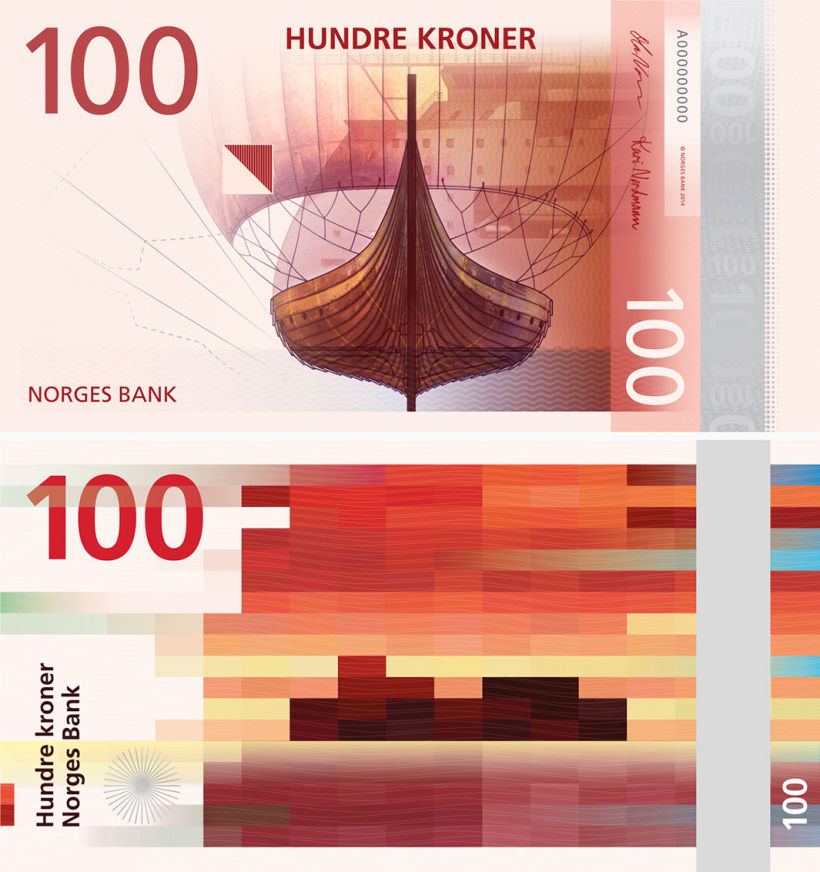 Noruega estrena nuevos billetes con diseño "pixelado"  5