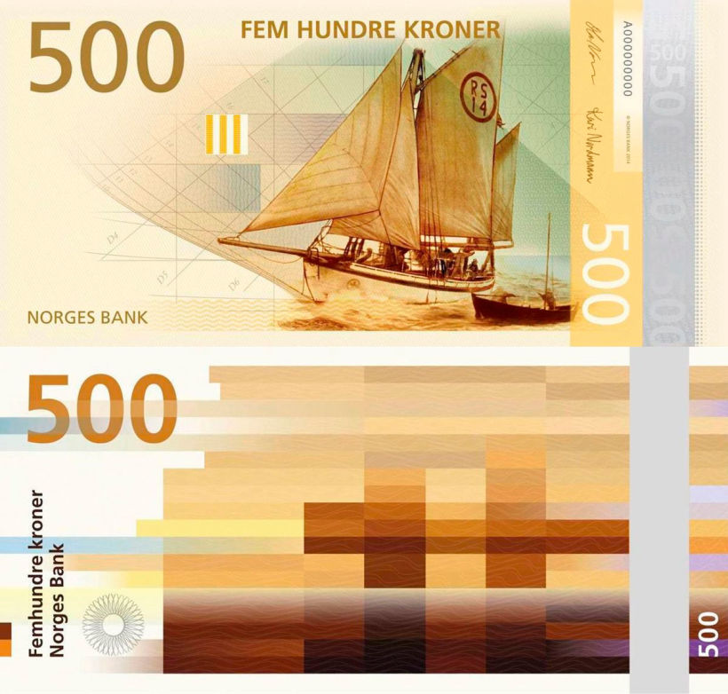 Noruega estrena nuevos billetes con diseño "pixelado"  9