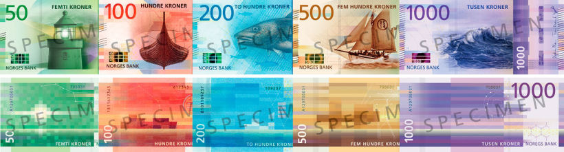 Noruega estrena nuevos billetes con diseño "pixelado"  3