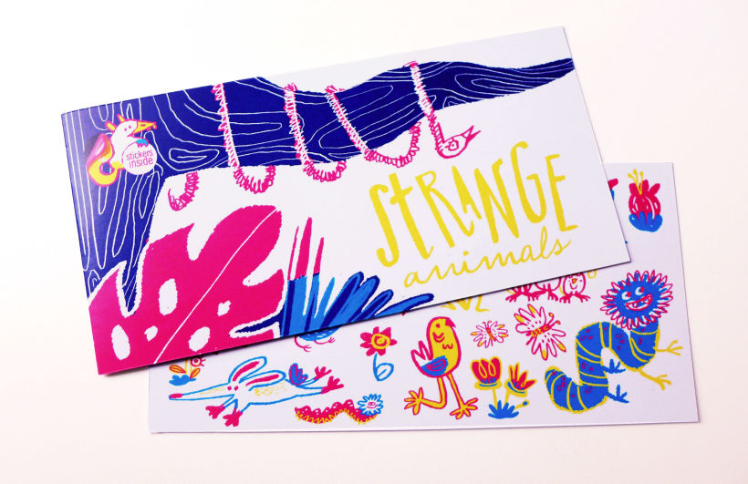 Strange animals | Stickers children card 0