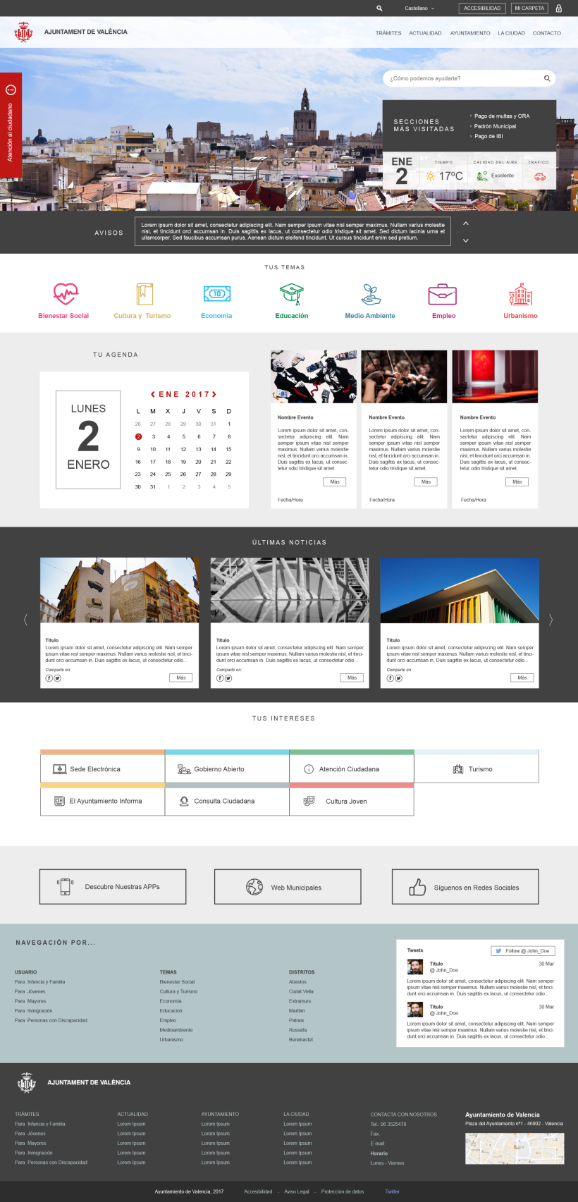Ayuntamiento de Valencia - Propuesta nueva web (UI Design) 1