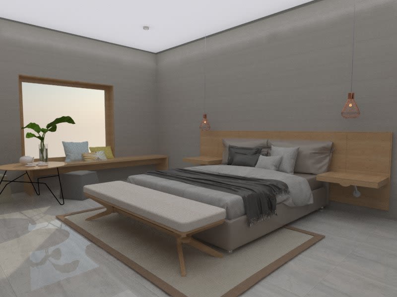 Diseño 3D habitación hotel -1