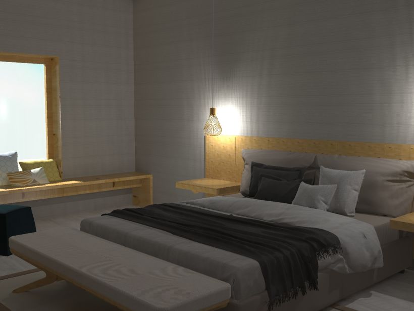 Diseño 3D habitación hotel 3