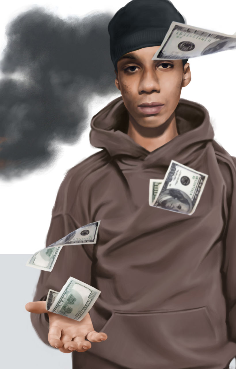 Jamal Farruk (Trap Singer). Digital illustration. Photoshop 2