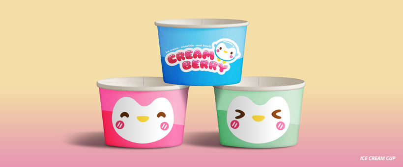 Creamberry Ice Cream Shop Logo 4