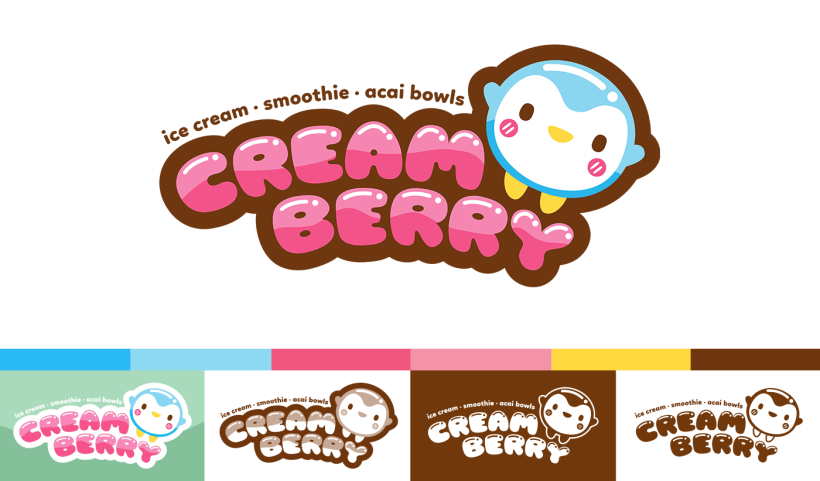 Creamberry Ice Cream Shop Logo 2