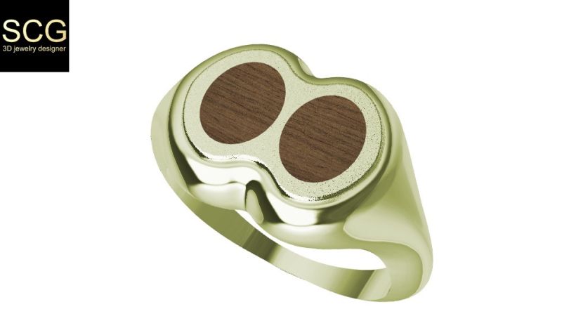 Ring with wood and other... 0