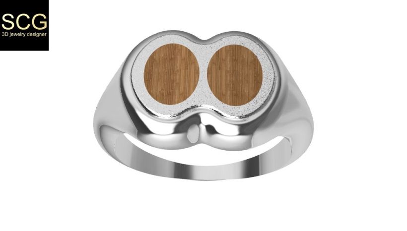Ring with wood and other... 2