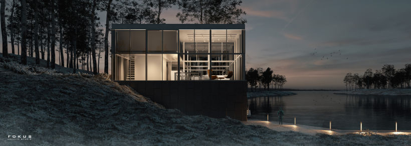 Mi Proyecto del curso: Representación de espacios arquitectónicos con 3D Studio Max-Glass House 1