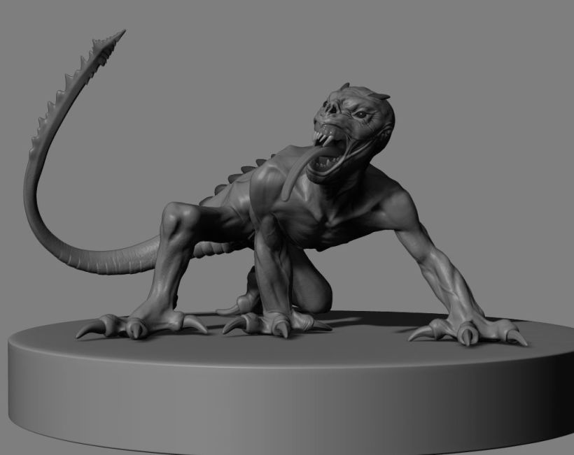 Criatura modelada en Zbrush para 3d printing.  4