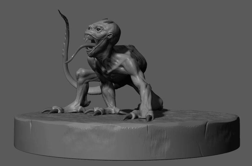 Criatura modelada en Zbrush para 3d printing.  5