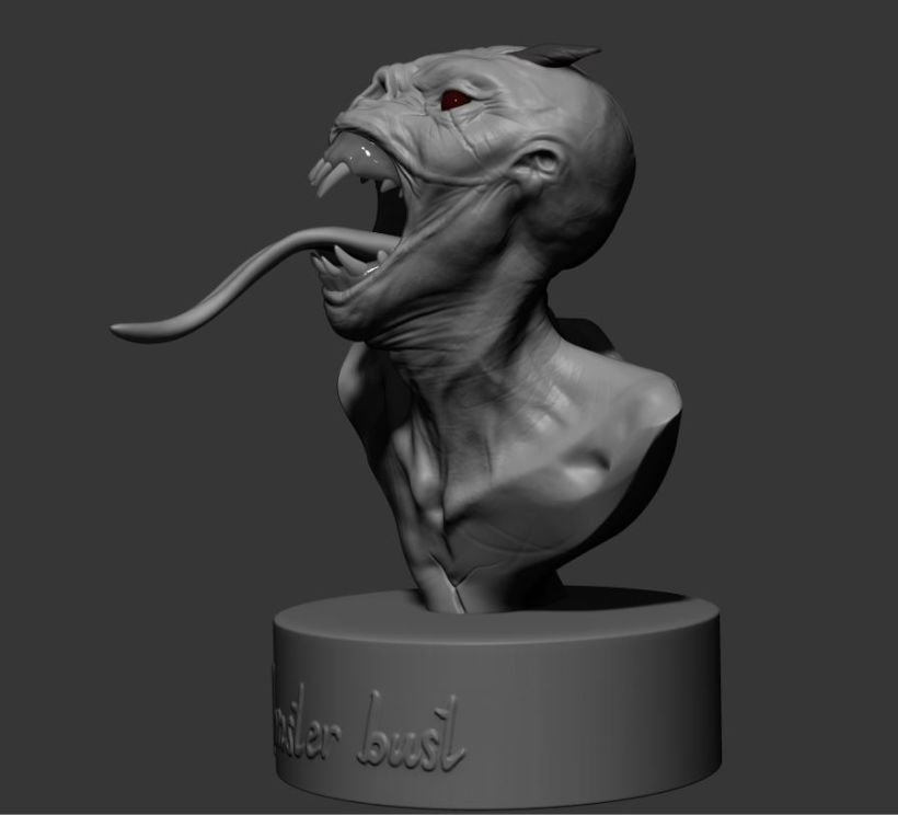 Criatura modelada en Zbrush para 3d printing.  7