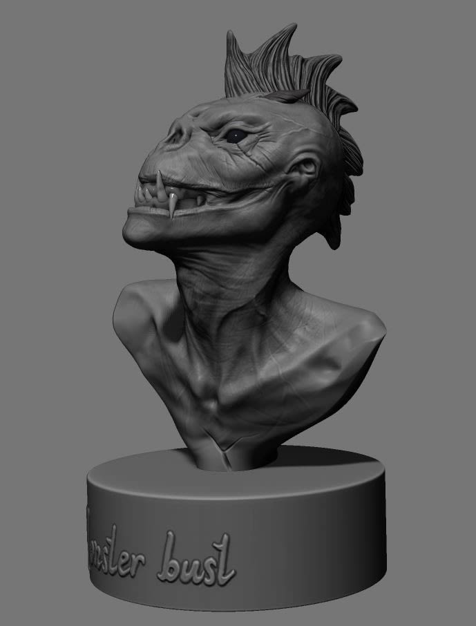 Criatura modelada en Zbrush para 3d printing.  11