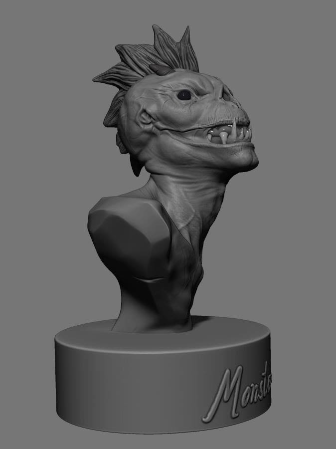 Criatura modelada en Zbrush para 3d printing.  9
