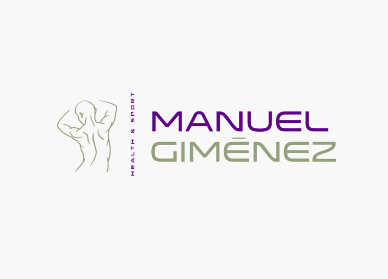 Diseño de logotipo para Manuel Giménez, un entrenador personal, quiromasajista y asesor de nutrición que contactó con nosotros porque estaba a punto de abrir su propio local después de estar años trabajando para distintos gimnasios. 1