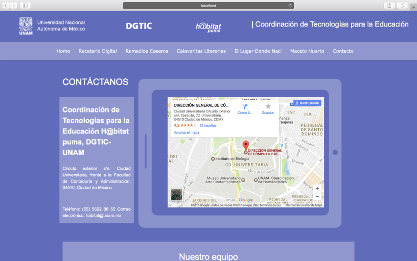 Web h@bitat puma, proyecto de inclusión digital UNAM 5