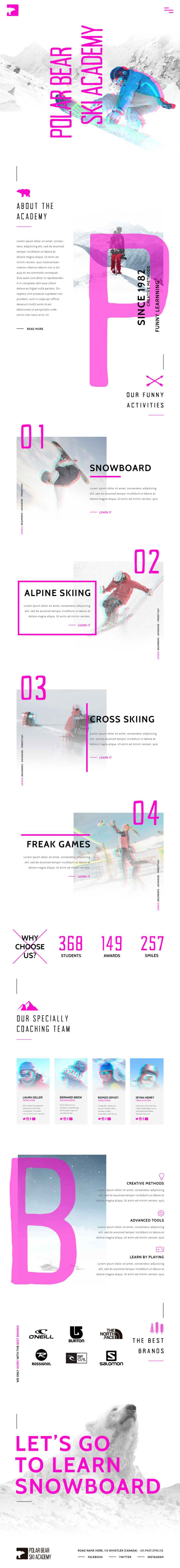 Ski Academy Web Design Concept 0