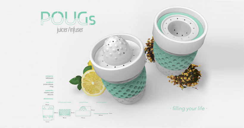 POUGs -ceramic mug/juicer/infuser- <Rome 2015> 2