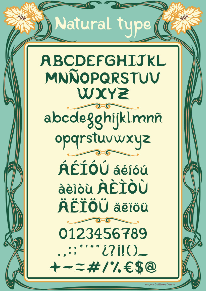 Natural Type - Tipografía inspirada en el Art Nouveau -1