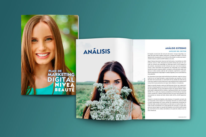 Maquetación estilo revista - Plan de Marketing Digital NIVEA Beauté 0