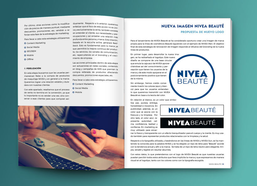 Maquetación estilo revista - Plan de Marketing Digital NIVEA Beauté 1