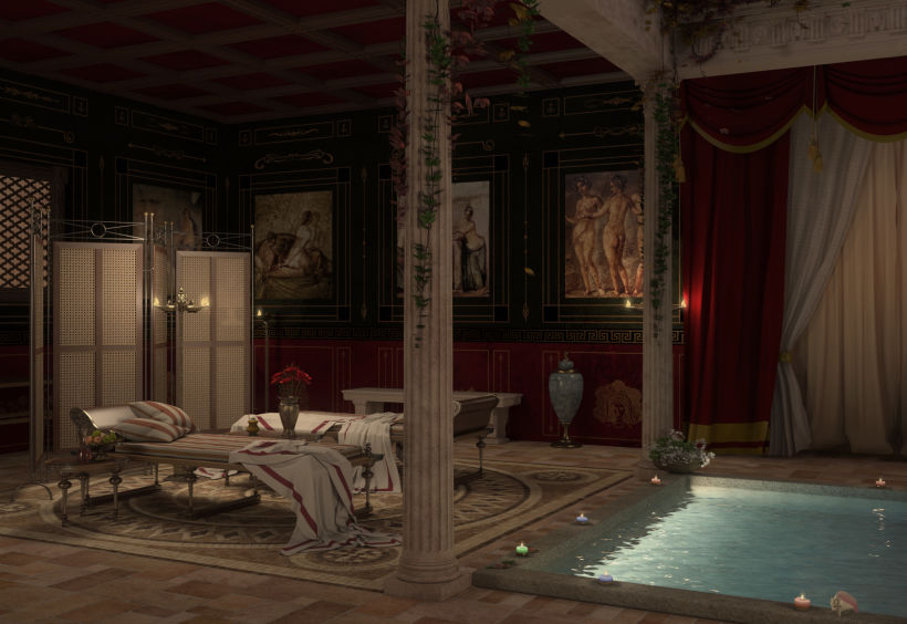 Recreación 3D baño romano 8