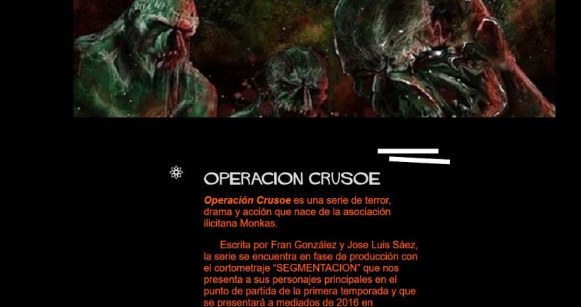 Operación Crusoe, Thriller serie. Web y gestión social media -1