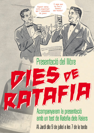 Cartell presentació del llibres escrits per Sergi Pons Codina 'Dies de Ratafia' i 'Mars del Carib' editas i publicats per Edicions 84 0