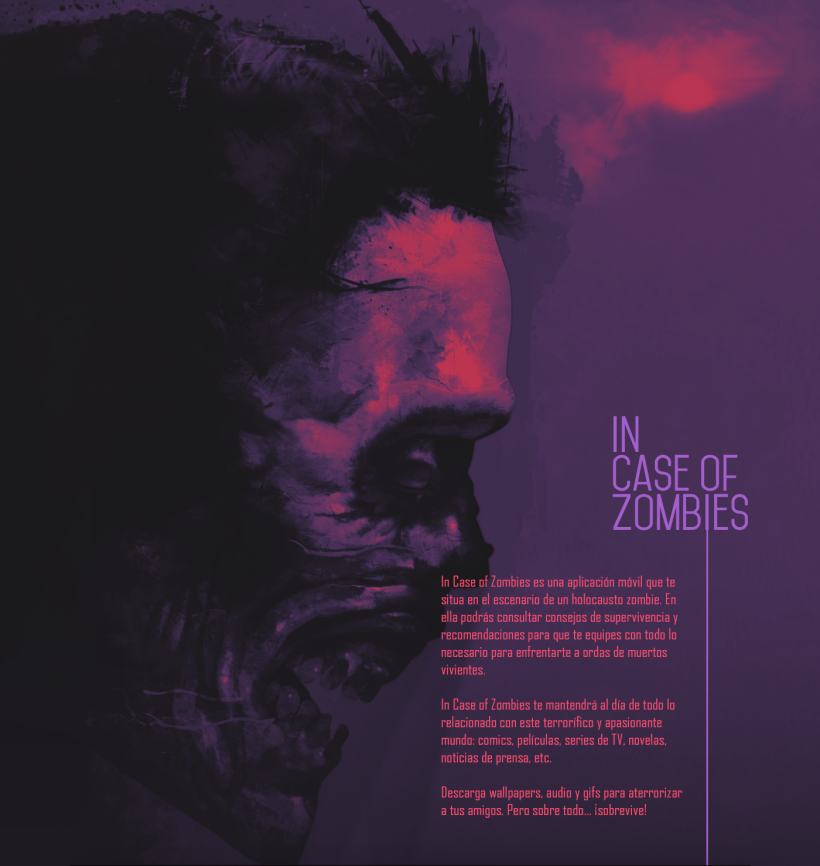 In Case of Zombies. Arte final para mobile app -1