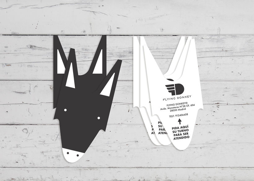 Diseño de las tarjetas de visita para la Agencia de publicidad Flying Donkey -1