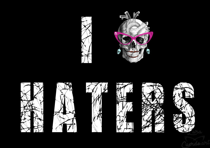 "I HEART haters " :) Print  y camiseta  0