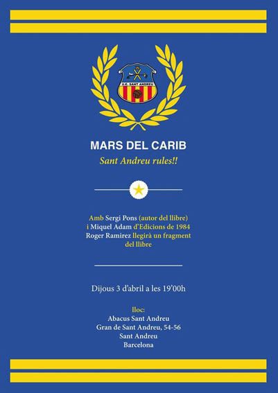 Cartells per la presentació del llibre 'Mars del Carib' escrit per en Sergi Pons Codina. 2