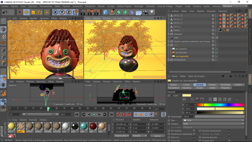 Mi Proyecto del curso: Introducción exprés al 3D: de cero a render con Cinema 4D 2