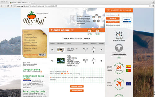 Página Web Corporativa y Tienda Online Rey Raf 2