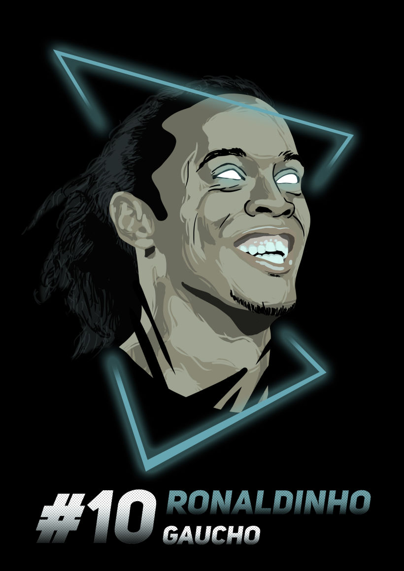 Ilustraciones de Ronaldinho, Pelé y Marado 1
