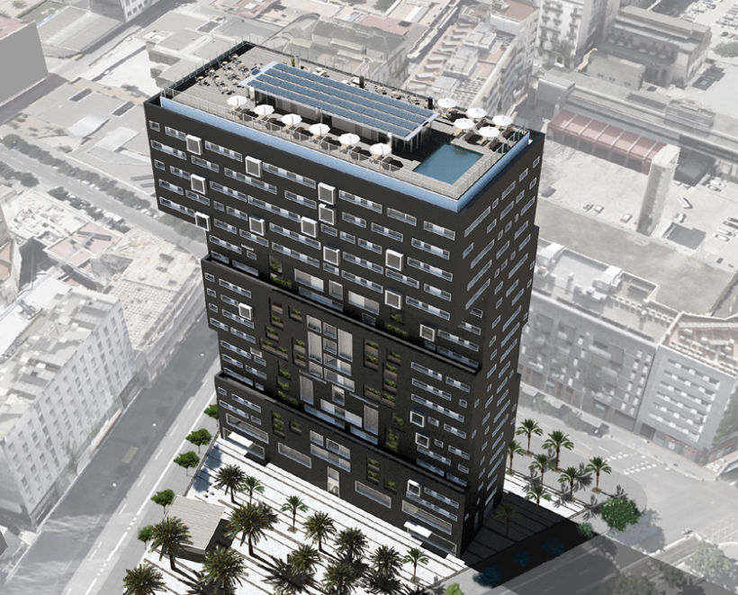 Diagonal Mar residence building, Barcelona. 3D visualization for AIA Arquitectura 5