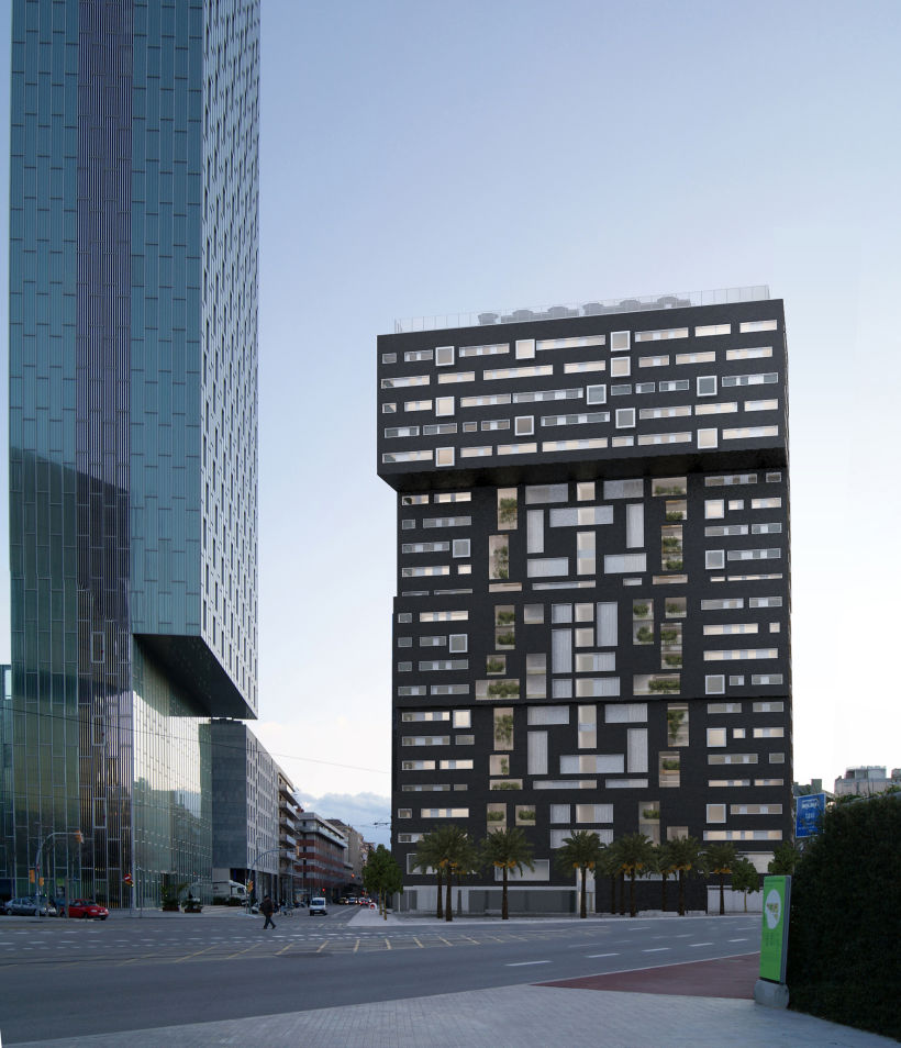 Diagonal Mar residence building, Barcelona. 3D visualization for AIA Arquitectura 6
