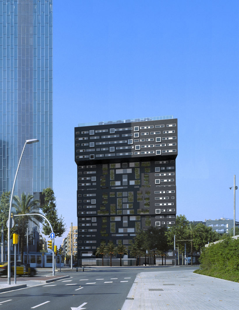 Diagonal Mar residence building, Barcelona. 3D visualization for AIA Arquitectura 8
