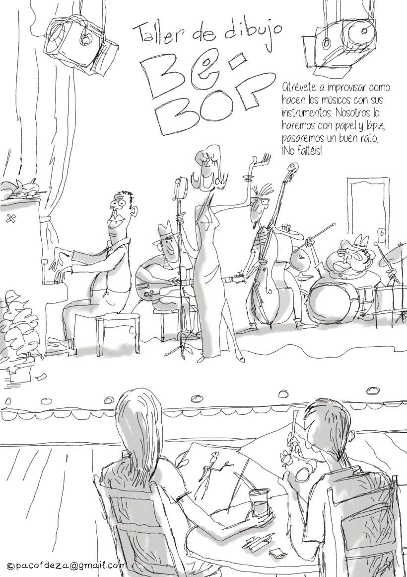 Taller de dibujo BE-BOP para festival de jazz de Toledo 2017 -1