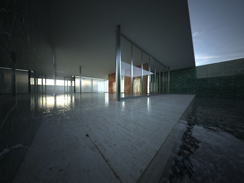 Pabellón Van Der Rohe / 3D render 1