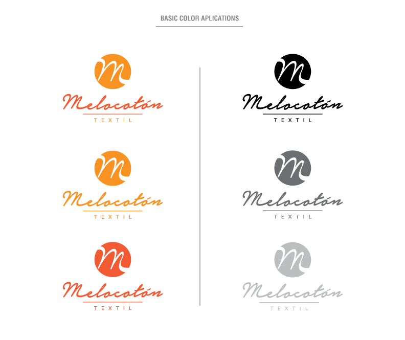 Melocotón Textil // Diseño de logo y aplicaciones de color 0